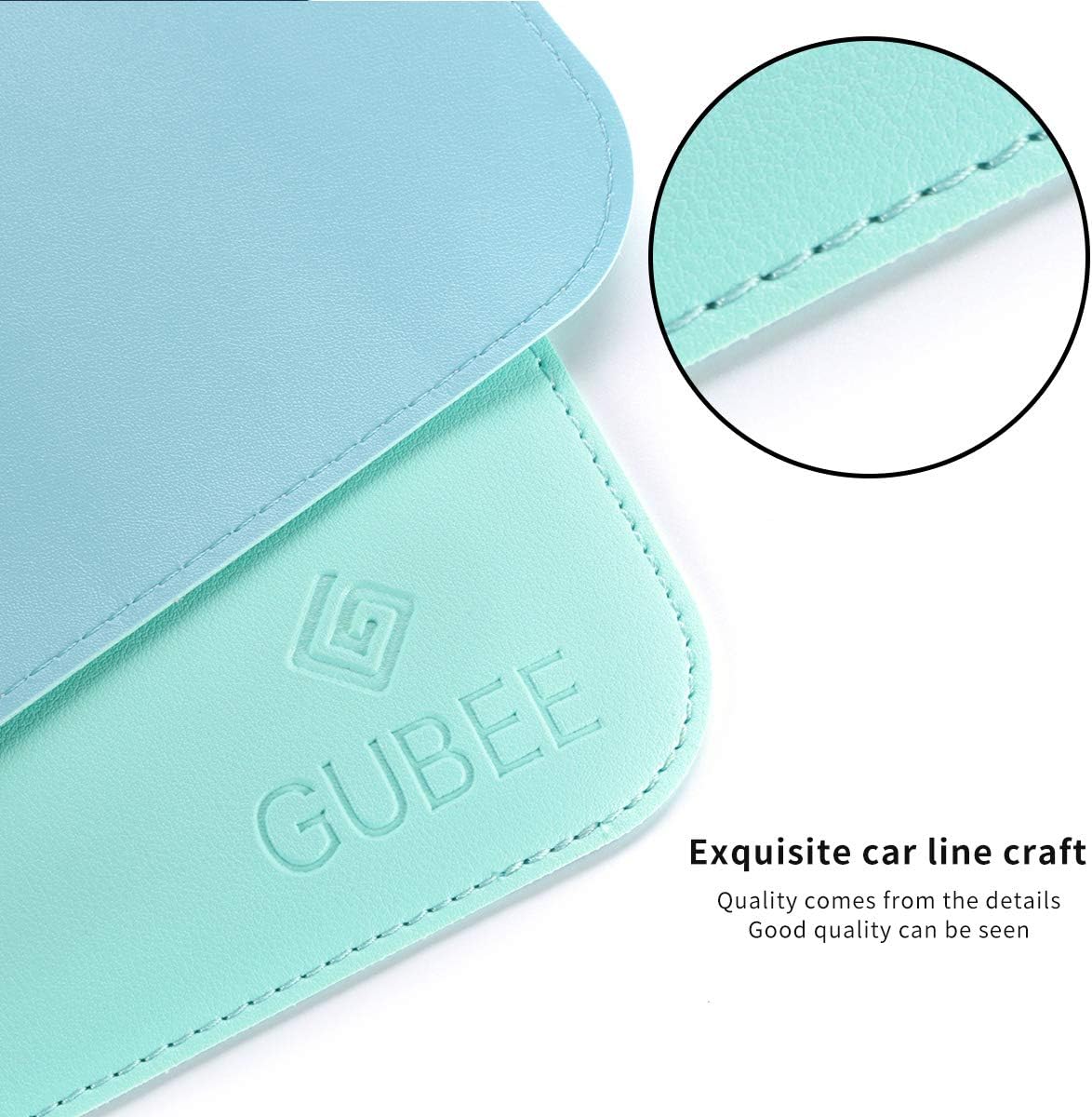 GUBEE PU Leather Multifunctional Office Desk Pad,Upgrade Sewing Edge Desk Mat,Waterproof Non-slip Anti-dirty Scratchproof Mouse Mat Pad for Office,Home and Travel,Size 800x400x2mm (Sky blue + green) - Image 3