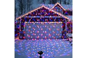 PEIDUO Christmas Projector Lights Outdoor, Multicolor Rotating Snowfall Projector, Moving Points Christmas Projection Lights Outdoor Yard Decorations for House Garden Holiday Decor