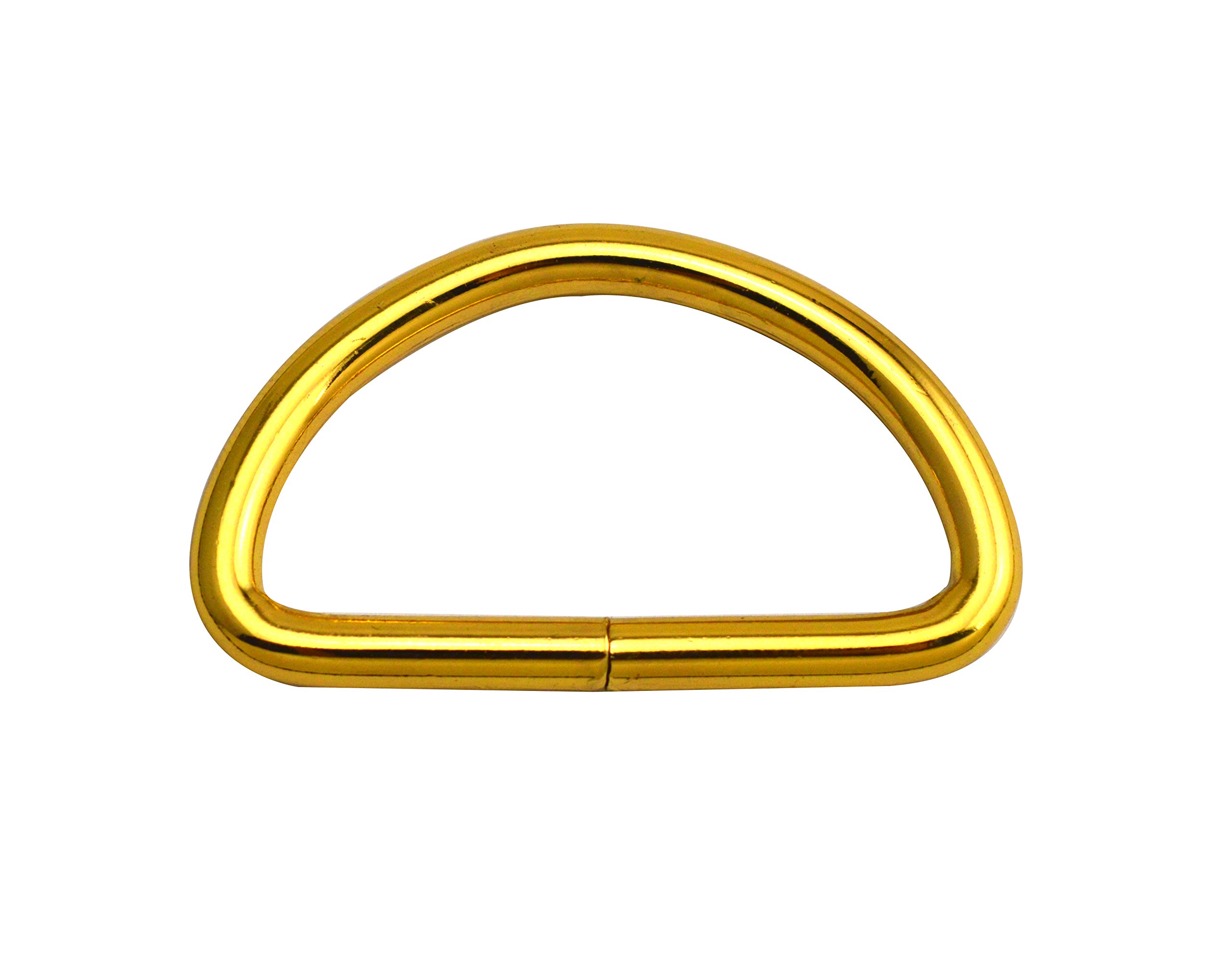Wuuycoky 1.5" Inner Diameter Gold D Rings Buckles D-ring Non-welded For Webbing Strapping Pack of 10