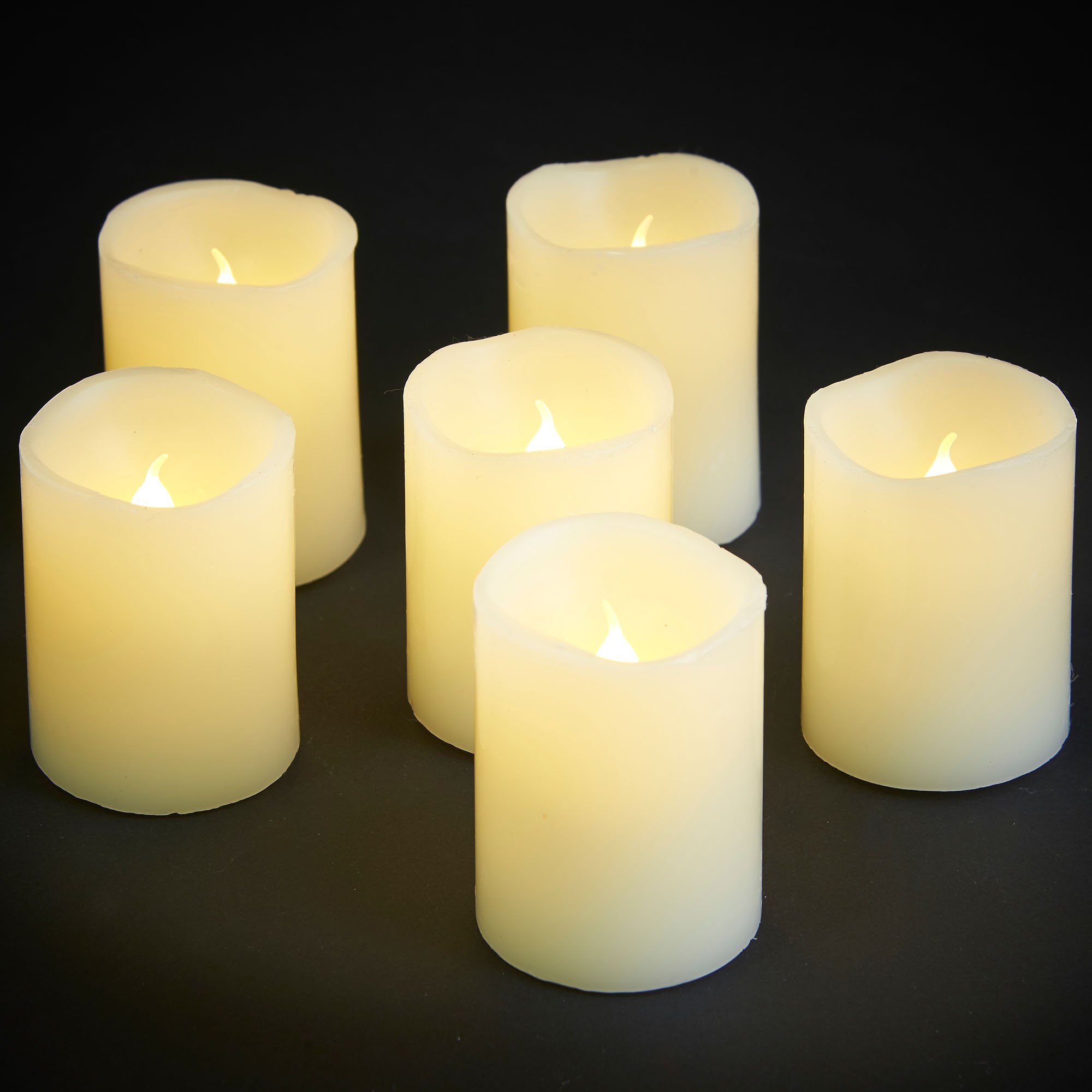 VonHaus Blow Out LED Flameless Tea Light Candle Set of 6 Real Wax