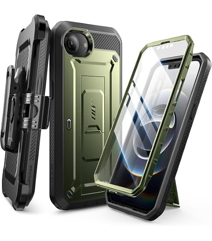 SUPCASE Unicorn Beetle Pro Full Body Kickstand Case For IPhone SE 2020 / IPhone 8 / 7 – Black, With Screen Protector