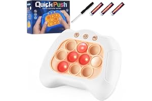 UNILAND Pop Bubble it Game, Pop Fidget Sensory Toys, Quick Push Light up Popping Toys for Adults Kids Stress Anxiety Relief Boys Girls Ages 3 4 5 6 7 8 9 10 11 12 Years Old(Beige)