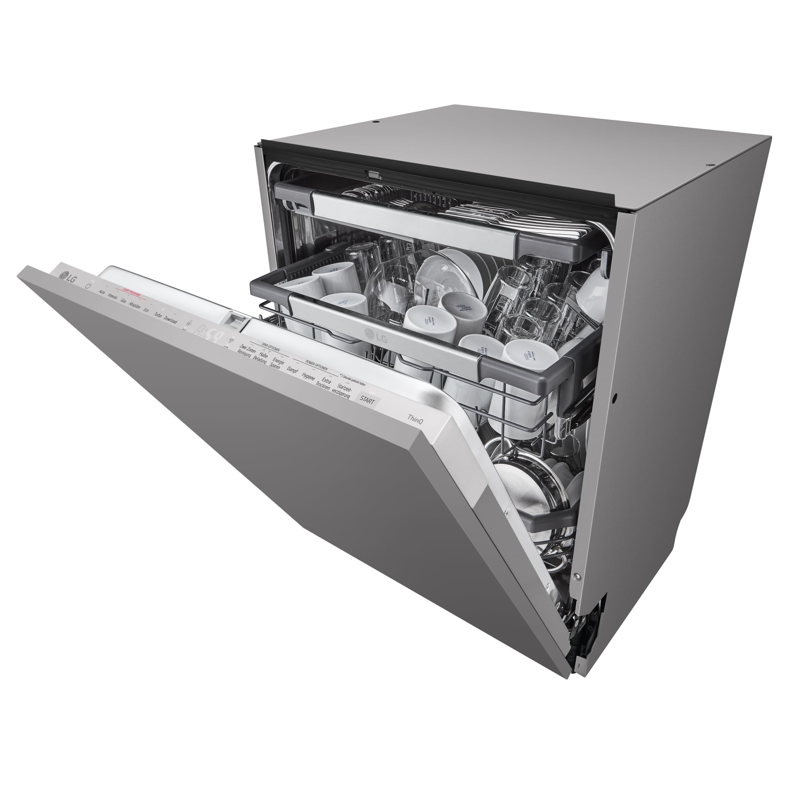LG DB476TXS Geschirrspüler, 43 dB, Energieklasse A, Dampf, ThinQ, Silber 9
