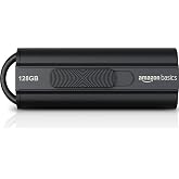 Amazon Basics 128 GB Ultra Fast USB 3.1 Flash Drive, Retractable, High-Speed Data Transfer Storage Device, Black