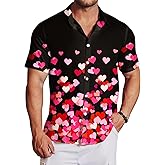 AOBUTE Men Valentines Shirts Mardi Gras Hawaiian Shirt Funny Fat Tuesday Holiday Top