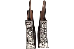 Majestic Ally Western Horse Aluminum Black Engraved Stirrups- Adults