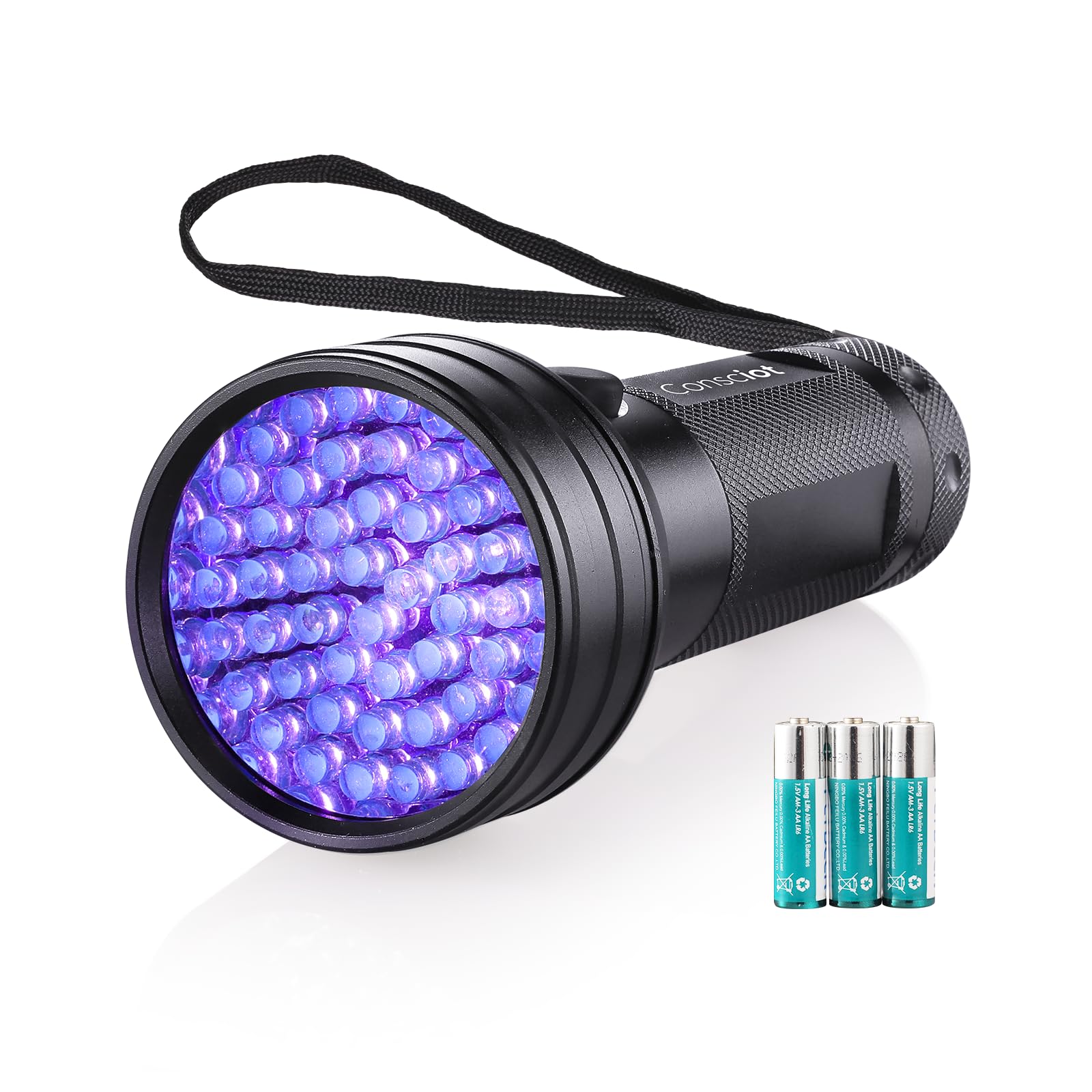 Photo 1 of UV Flashlight Black Light, Consciot 51 LED 395nm Ultraviolet Blacklight, Portable Torch Light Pet Urine Detector for Dog/Cat Urine, Dry Stains, Bed Bug, Resin Curing, Matching with Pet Odor Eliminator