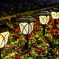GIGALUMI Solar Lights Outdoor Waterproof, 6 Pack LED Solar Garden Lights, Outdoor Decorations, Garden Decor for Yard, Patio, 