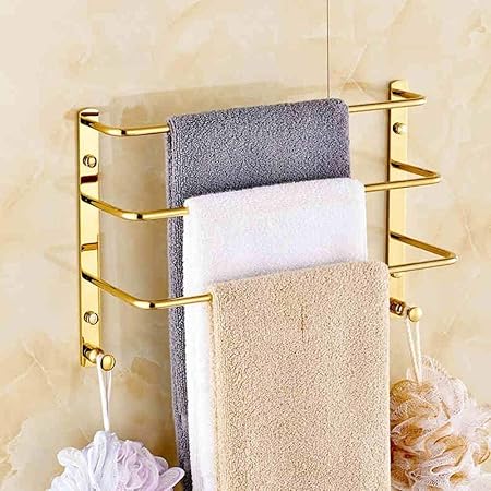 FTGJZF Barra de Toalla Lisa del Cuarto de baño Todo el Cobre ...