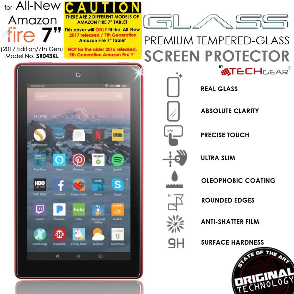 TECHGEAR GLASS Edition Screen Protector for Previous Amazon Fire 7" Tablet (9th Generation / 2019 & 7th Gen / 2017) - Image 3
