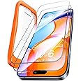 UltraGlass Top 9H+ Glass for iPhone 15 Screen Protector [Military Grade Shatterproof & Longest Durable] Screen Protector 15 iPhone Tempered Glass Full Coverage, Auto Install, 2 Pack