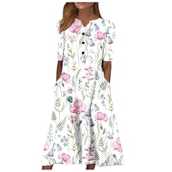 House Dress for Women Elderly Women's 2024 Casual
