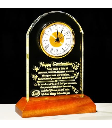 Amazon.com: Arikyrist Glass Clock Graduation Gifts for Women Men