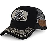 Trendy Apparel Shop Animal Design Square Embroidered Snapback Trucker Cap