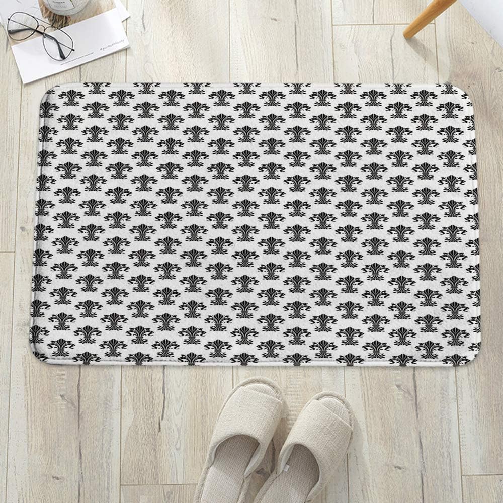 Badezimmerteppich mit Memory Foam,Fleur De Lis, Historisches