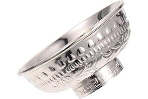 IMIKEYA Buddhist Worship Bowl Set Zine-Alloy Temple Rice Bowls Thickened God Sacrificial Water for Prayer