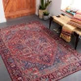 Livabliss Ferran Medallion Oriental Area Rug, 2'3" x 3'9", Red/Blue