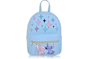 FAST FORWARD Disney Lilo and Stitch Backpack for Women, Men, Unisex | Cute PU Leather 10" Stitch Mini Backpack Purse Shoulder Purse | Stitch Bag and Stitch Accessories
