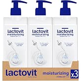 Lactovit | Moisturizing Body Lotion | Nourishing Care | 3 x 400 ml | For Normal &amp; Dry Skin | With ProLactiC10, Collagen &amp; Elastin Booster | Smooth &amp; Youthful Skin | Dermatologist Recommended
