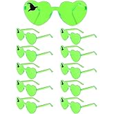 Photect 12 Pairs Witch Hat Heart Shaped Sunglasses Rimless Glasses Candy Color Sunglasses Witch Party Supplies for Women