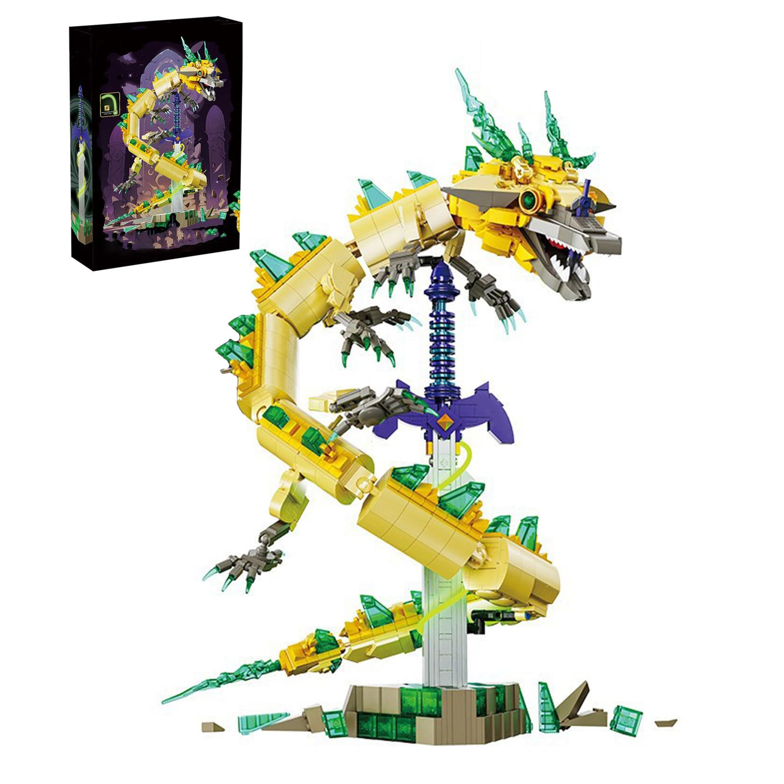 Photo 1 of enttgo 1298PCS Master Sword and White Dragon Building Block Toys, for Children and Adult Fans