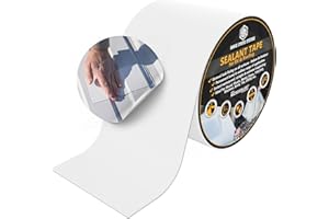 Hanse Syntec Systems HSS Sealant Tape with MicroSealant - Waterproof Commercial Roofing Tape for Roof and RV Repair - UV- & Weatherproof (White, 4 inch x 50 feet)