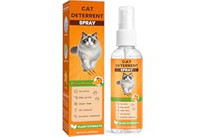 Cat Deterrent Spray with Added Citrus Essential Oil,300ml Efficient Anti-Scratch Cat Spray,Safe,Natural Indoor/Outdoor Traini