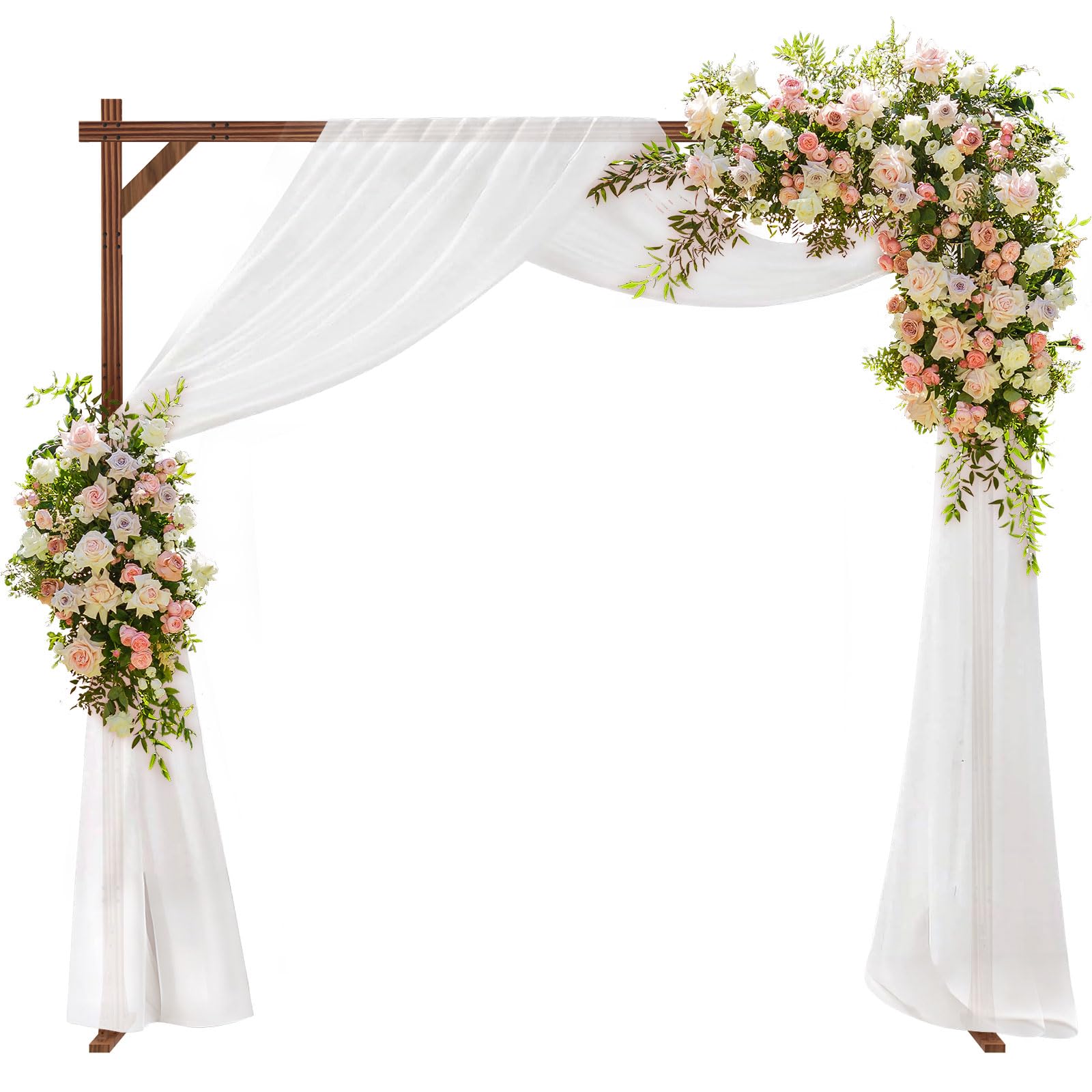 Photo 1 of SHINOSKE 7.2FT Wooden Wedding Arch,Square Arch Backdrop Stand - Elegant Wedding Arch for Ceremony,Indoor Outdoor Party Wedding Decorations,Boho Decor