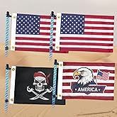 4 PCS 12x18 Inches ATV Flags,Whip Flags for UTV,Attach to Whip Lights or Antenna Flag with Poles, Double Side 3-layer Fabric American Flag Dune Golf Cart Flag for Can-Am SXS Jeep RZR Polaris Truck Boat Off-Road Vehicles
