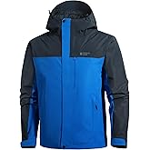 Pioneer Camp Mens Rain Jacket Waterproof Shell Jacket Hooded Lightweight Rain Coat for Outdoor Hiking 4 Pockets Windbreaker