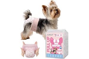 Dono Disposable Pull It Up Female Dog Diapers, 360° Stretchy Waist Puppy Diapers, Super-Absorbent Doggie Diapers with Rapid-Dry Technology Leak-Proof Design for Doggy in Heat Period, XS 10 Pcs