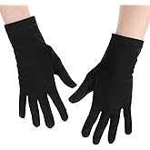 ValueBargain Black Gloves Costume, Soft Tight Cosplay Gloves for Women & Men Black Formal Dress Halloween Cosplay Marching Band, Thin & Stretchy Form Fitting