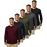 Butygity Long Sleeve T Shirts for Men UV Protection Quick Dry Breathable Tshirts Athletic Casual Work Tees Gifts, 1 or 5 Pack