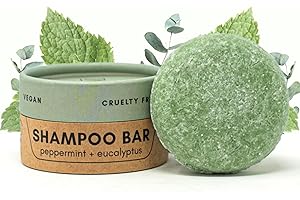 Zero Waste MVMT Shampoo Bar, Peppermint + Eucalyptus | With Travel Container | Eco-friendly, Salon Quality Shampoo, Zero Wast