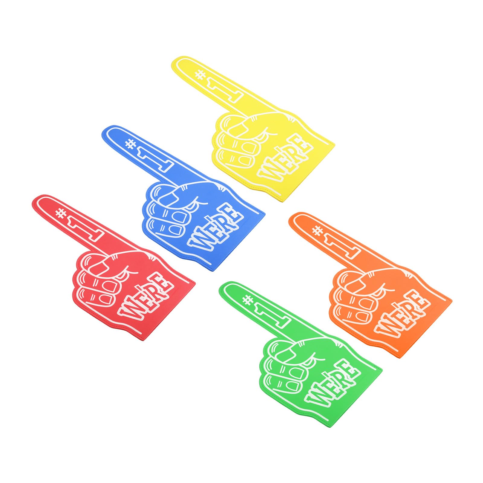 PATIKIL Giant Foam Finger 18 Inch, 5 Pcs Number 1 Foam Hand EVA Foam Finger Cheerleading Accessories for Sports Events Baseball Basketball Soccer Games, Multicolored