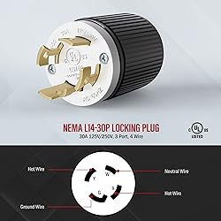 ENERLITES NEMA L14-30P Locking Plug Connector for