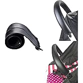 Universal Stroller Handlebar Cover &ndash; PU Leather Armrest Sleeve for Baby Strollers, Dustproof and Protective Grip for Infant and Toddler Prams, Black