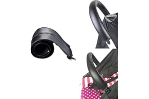 DAYSTART Universal Stroller Handlebar Cover – PU Leather Armrest Sleeve for Baby Strollers, Dustproof and Protective Grip for Infant and Toddler Prams, Black