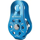 NewDoar Fixed Plate Micro Pulley,28KN CE Certified General Purpose Small Aluminum Rope Pulleys for Climbing/Aloft Work/Rappelling/Rescue Etc
