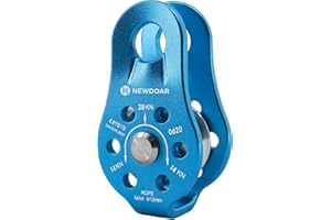 NewDoar Fixed Plate Micro Pulley,28KN CE Certified General Purpose Small Aluminum Rope Pulleys for Climbing/Aloft Work/Rappelling/Rescue Etc