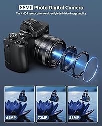 8K Digital Cameras for Photography - Autofocus 88MP
