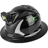 GREEN DEVIL Matrix Full Brim Hard Hat with Headlight Vented Construction Safety Helmet OSHA Approved Cascos De Construccion Work Hardhat for Men&Women