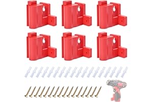 KETTKEL 6 Pack Tool Holder for Milwaukee Drill M12 12V,Wall Mount Plastic tools Storage with 18 Screws for Power Tool Storage