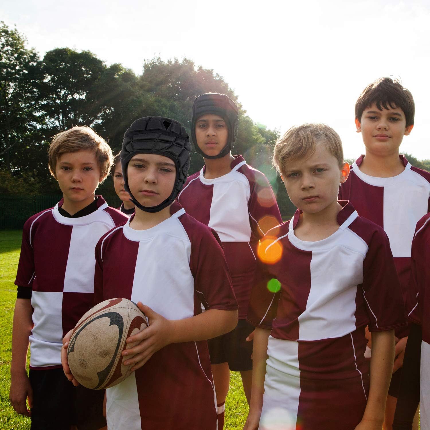 surlim Rugby Helmet Headguard Headgear for Soccer Scrum Cap Head Protector Soft Protective Helmet for Kids Youth : Sports & Outdoors