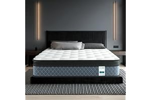 Queen Mattress, Crystli 10 Inch Hybrid Innerspring Mattress Memory Foam Bed in a Box, Sleep Cooler with Pressure Relief, Supp