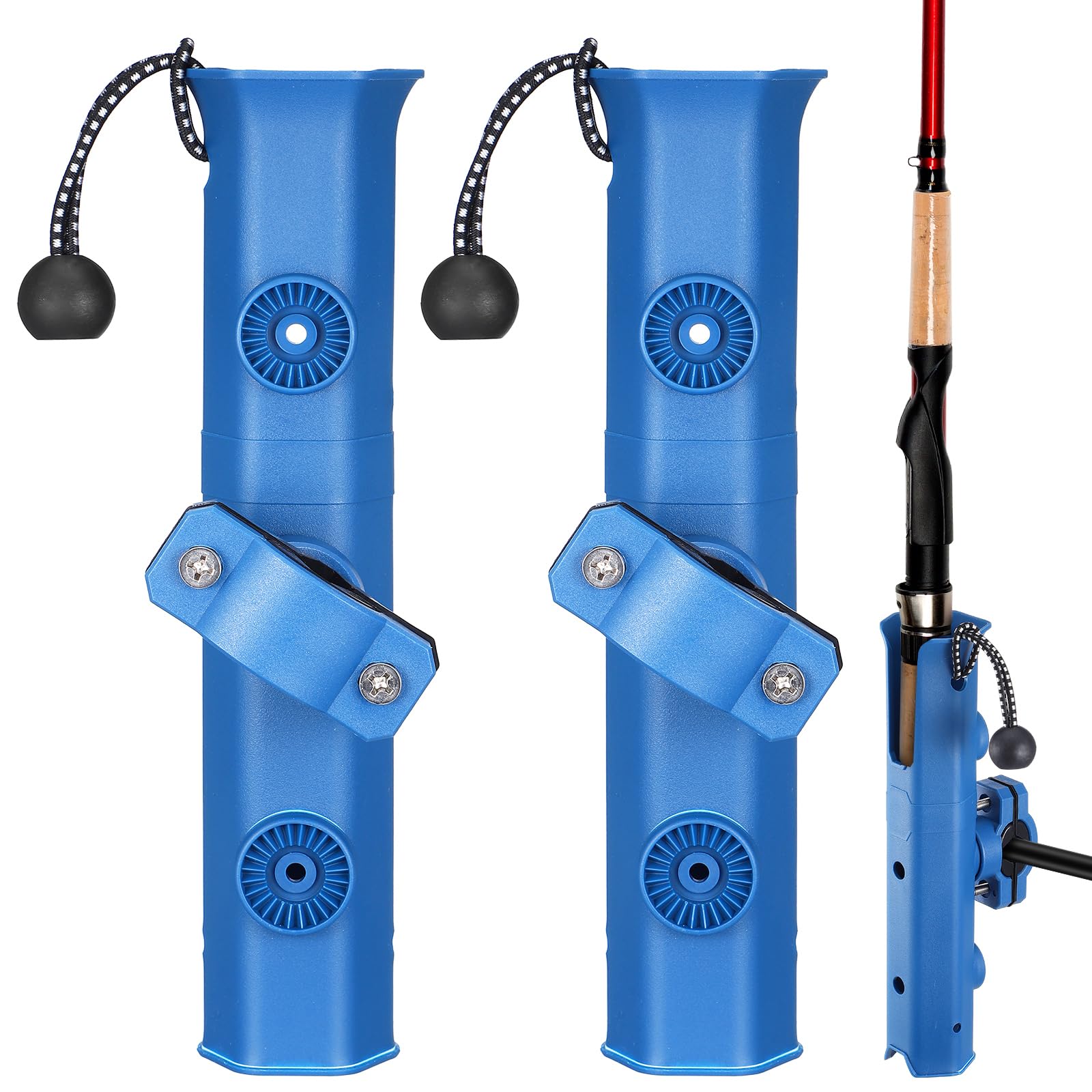 Photo 1 of Seenelling 2 PCS Pole Mount Fishing Rod Holders for Bike Rack Rotatable Fishing Chair Pole Holders with Mount Clamp for Boat Bicycle Motorcycle Kayak Cart(Blue)
