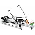 Rowing Machines for Home Use SPORFIT Compact Portable Folding Rower Machine with 12 Level Adjustable Hydraulic Resistance & LCD Monitor, Soft Seat Row