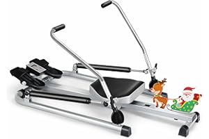 Rowing Machines for Home Use SPORFIT Compact Portable Folding Rower Machine with 12 Level Adjustable Hydraulic Resistance & LCD Monitor, Soft Seat Row