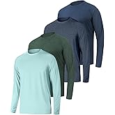 JumGear-Life 4 Pack Mens Long Sleeve Tee Shirts UPF 50+ Rash Guard Quick Dry Workout Gym Fishing Athletic Tshirt