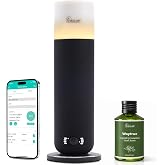 MQLMF Waterless Diffuser,Hotel Collection Diffuser Machine,1500 Sq Ft | Fabric-Wrapped Design,Candlelight Atmosphere Lamp,Scent Air Machine for Home,60ml Oils